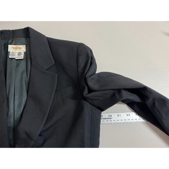 Vintage Talbots 100% Pure New Wool Blazer Size 6 Petite Single Button Black - Picture 10 of 13